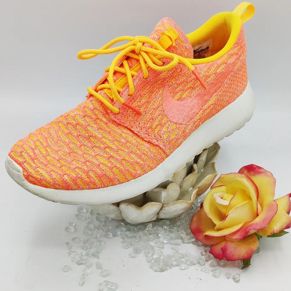 Nike Sneakers | Orange/Mango Roshe Fly Knits / Orange & Yellow - Picture 1 of 6